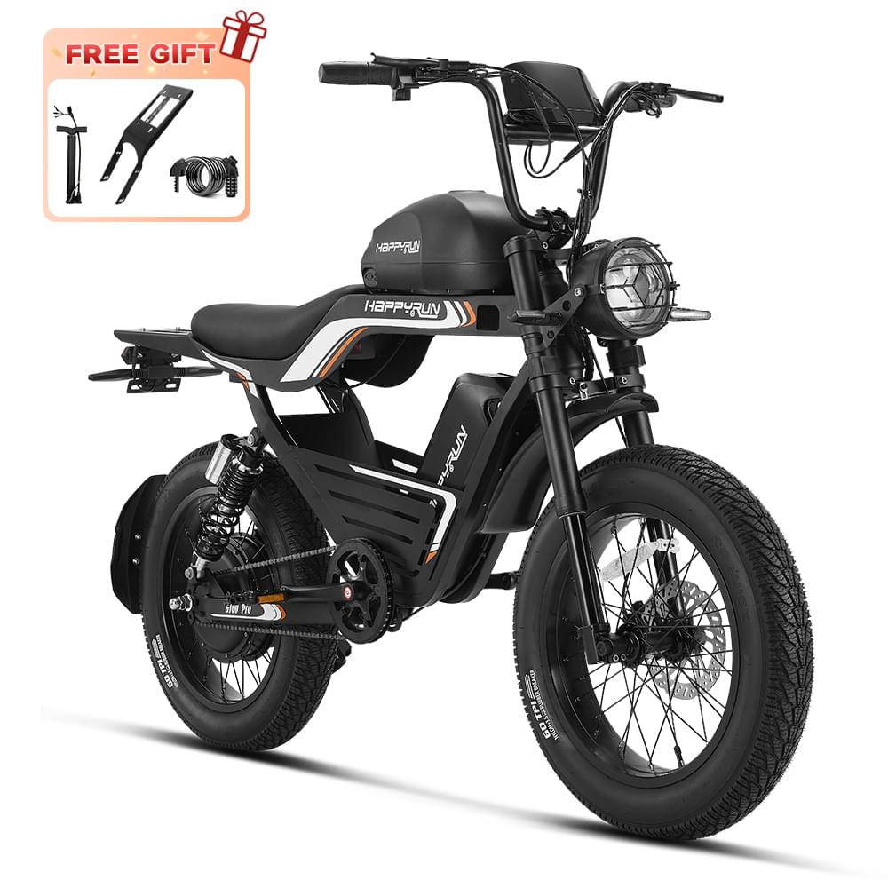 HappyRun G100 Pro 6000W Electric Bike Dual Battery - Black